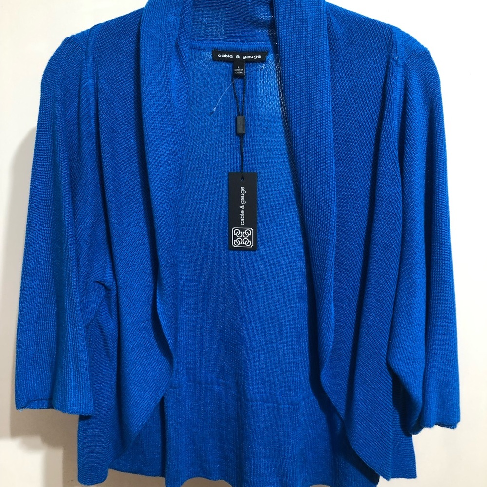 Cable & Gage Blue open cardigan